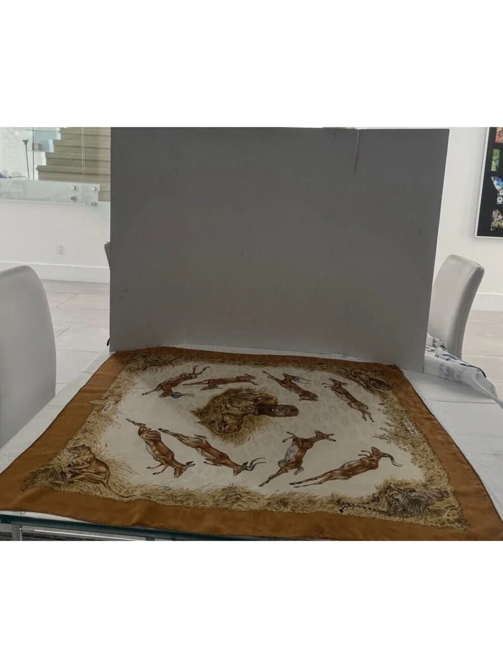 Hermès “Kenya” Carré 90 Jacquard Silk Scarf – Robert Dallet Wildlife Design
